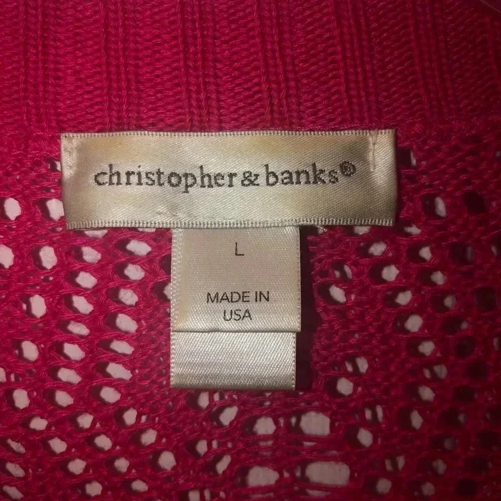 Pink Christopher banks cardigan- sz lg - Picture 2 of 3
